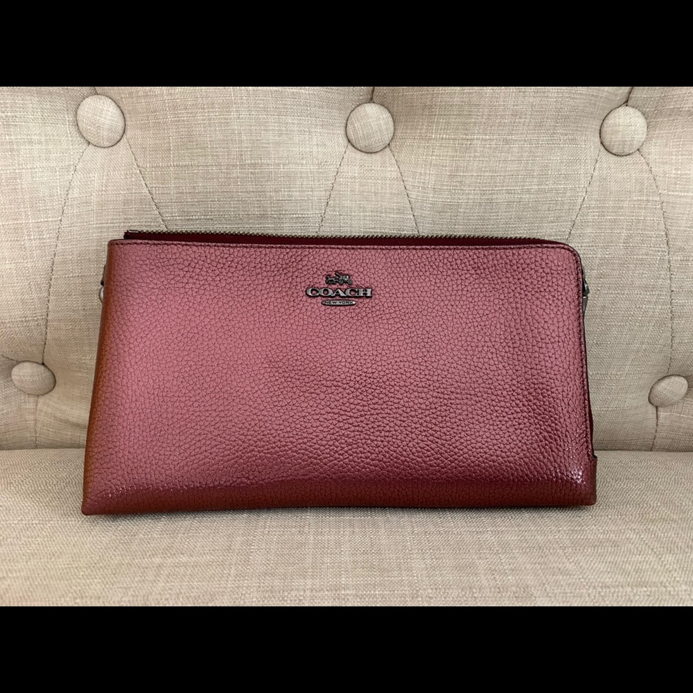 Coach double zip wallet